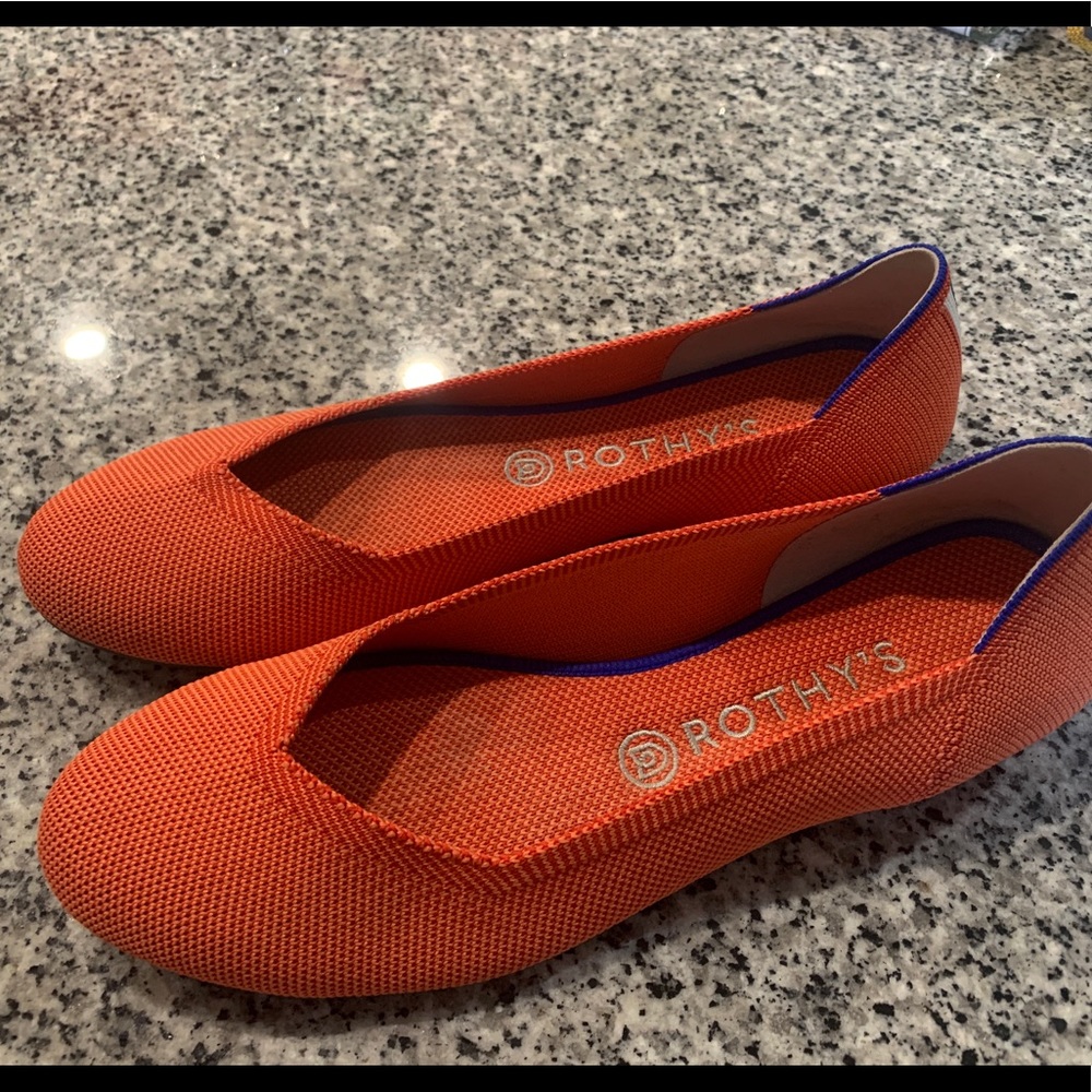 Rothy’s Persimmon Heel Stripe Ballet Flats RETIRED